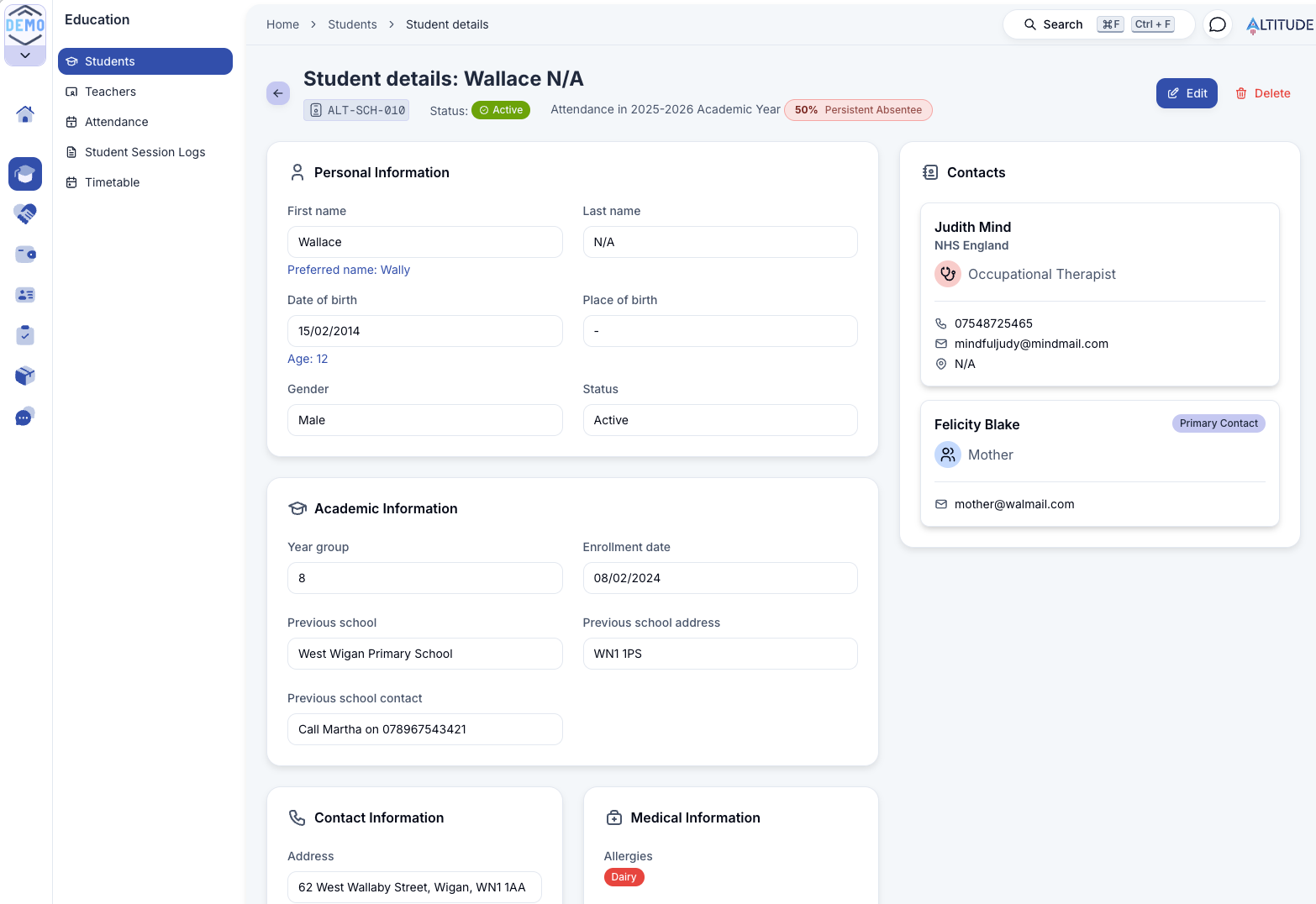 Centralised learner records in ORIVYS
